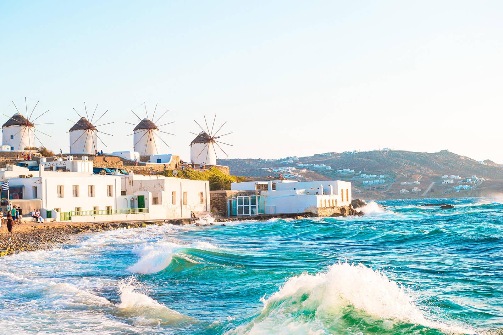 Mikonos| Plajlar, Gece Hayatı, Yel Değirmenleri